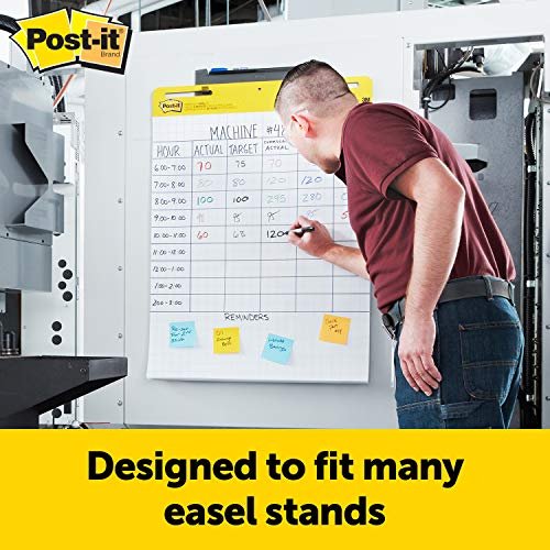 Post-it Super Sticky Easel Pad, 25 in x 30 in, White, 30 Sheets/Pad, 2  Pad/Pack, Large White Premium Self Stick Flip Chart Paper, Super Sticking  Power