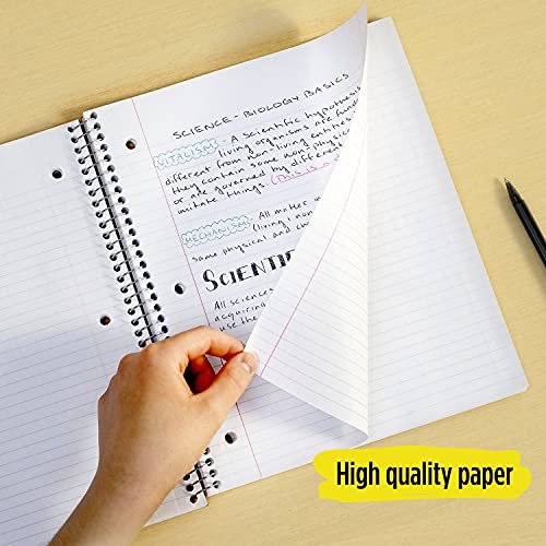 Blue 5 Subject College Ruled Paper 11 x 8-1/2 Inches 200 Sheets Spiral Notebook 