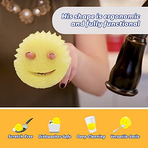  Scrub Daddy Sponge - Dye Free - Scratch-Free Scrubber for  Dishes and Home, Odor Resistant, Soft in Warm Water, Firm in Cold, Deep  Cleaning, Dishwasher Safe, Multi-use, 1ct (2 pack) 