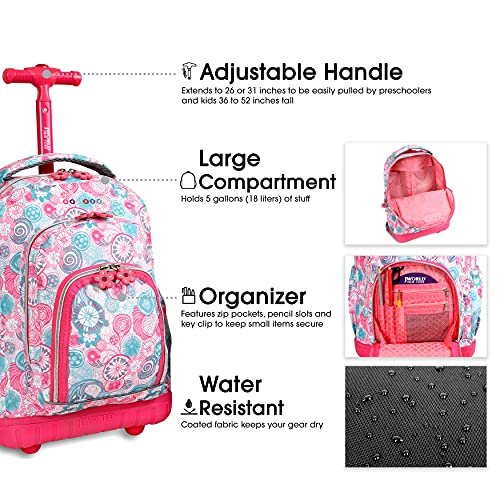 J World Lollipop Kids Rolling Backpack & Lunch Bag Set for