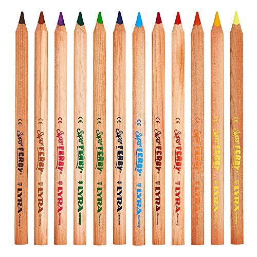 LYRA Waldorf Selection Giant Triangular Colored Pencil, Unlacquered, 6.25  Millimeter Cores, Assorted Colors, 12-Pack (3711121) - Imported Products  from USA - iBhejo