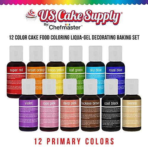 U.S. Art Supply 12 Color Liqua-Gel Slime Making Food Coloring Dye