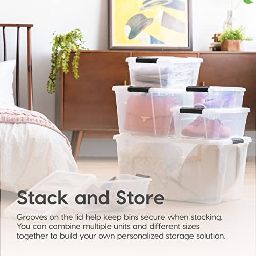  IRIS USA 12 Quart Stackable Plastic Storage Bins with