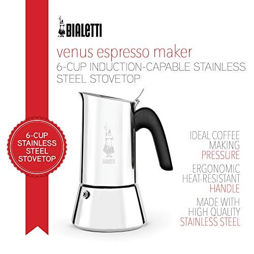 Bialetti Venus 10 Cup Stainless Steel Stove Top Coffee Maker - Induction