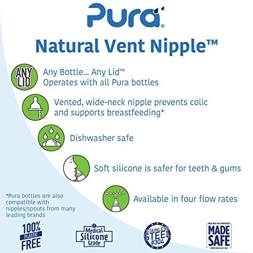 Pura Kiki Stainless Steel Baby Bottle 5 Oz Newborn Silicone Nipple