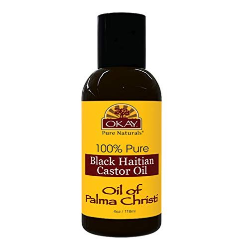 OKAY | 100% Pure Black Haitian Castor Oil | For All Hair Textures & Skin  Types | Grow Healthy Hair - Treat Skin Conditions | Oil of Palma Christi |  A -