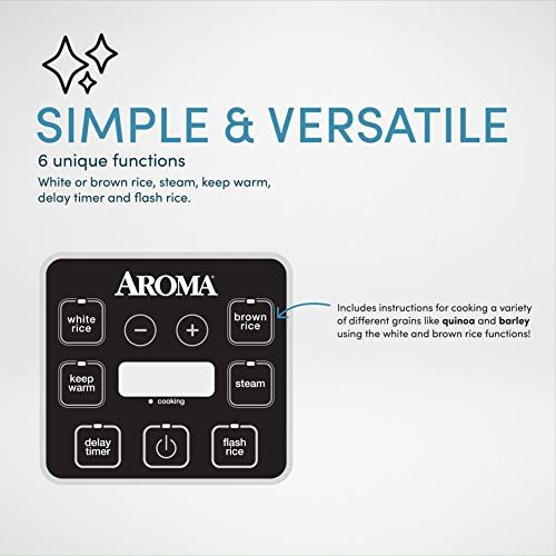 Aroma Housewares ARC-914SBD Digital Cool-Touch Rice Grain Cooker and Food  Steamer, Stainless, Silver, 4-Cup (Uncooked) / 8-Cup (Cooked)