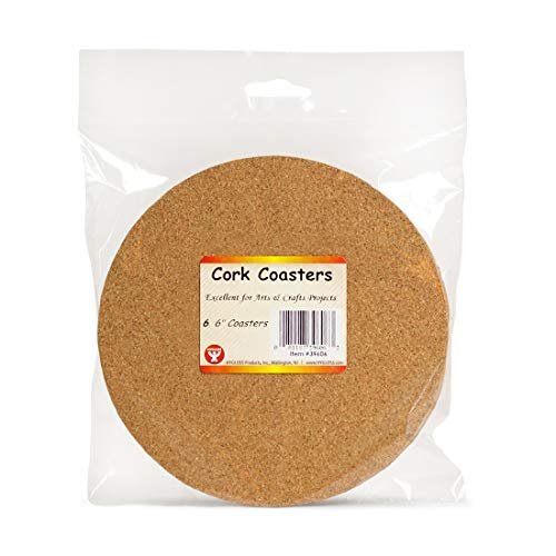 Hygloss Products Natural Cork Coasters - 3Mm Eco Friendly Absorbent Saucers  For Coffee, Cups, Wine & Drink Glasses, - 6 , Set Of 6 - Imported Products  from USA - iBhejo