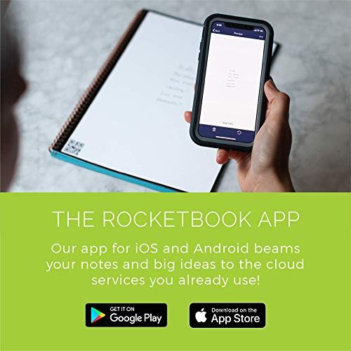 Rocketbook Dot-Grid & Lined Note Smart Reusable Spiral Notebook - Black - 5 x 7 in