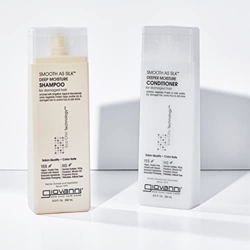 Giovanni Cosmetics Eco Chic Smooth as Silk Shampoo Deep Moisture for  Damaged Hair, 8.5 Ounce