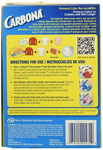 Carbona Color Grabber with Microfiber in-wash Sheets, 30 Count