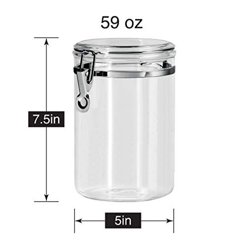 Oggi Stainless Steel Airtight Canister Clear Lid and Locking Clamp