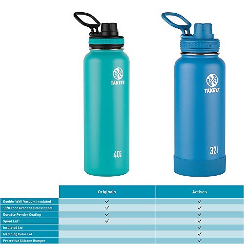 ThermoFlask Double Wall Vacuum Insulated Stainless Steel 2-Pack of Water  Bottles, 40 Ounce, Ice Grey/Azure