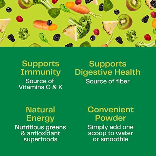 Amazing Grass Greens Blend Superfood: Super Greens Powder Smoothie Mix for  Boost Energy ,with Organic Spirulina, Chlorella, Beet Root Powder