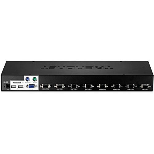 Trendnet Tk-803R 8-Port Usb/Ps/2 Rack Mount Kvm Switch - Black