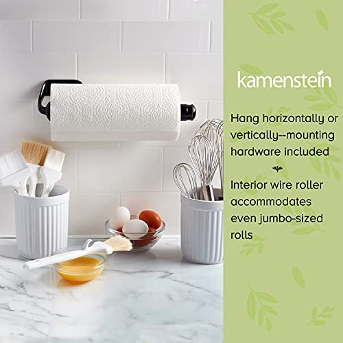 Kamenstein 5136780 Perfect Tear Patented Wall Mount Paper Towel Holder with  Rounded Finial, 14-Inch, Black 