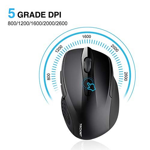  TECKNET Wireless Mouse, 2.4G USB Computer Mouse with 6