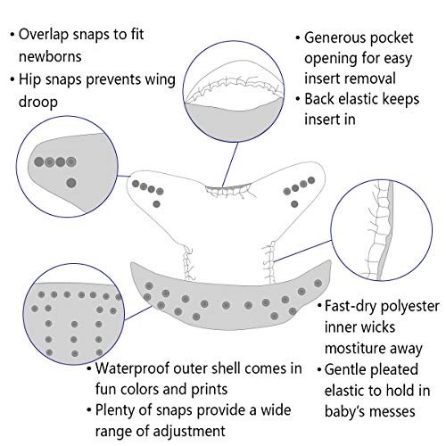 Hip Snap Baby One Size Cloth Diaper Reusable Pocket Nappy Newborn Adjustable 