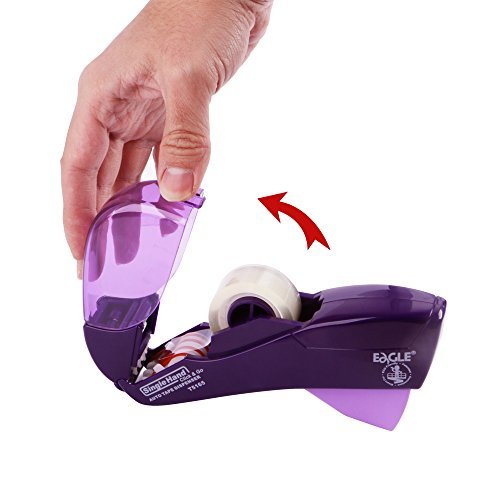  Automatic Tape Dispenser Hand-Held, Automatic Handle Tape  Dispenser Tape Cutter, Automatic Tape Dispenser Cutter, Single Handheld  Design for Gift Wrapping Scrap Booking Book Cover (Purple) : Office Products