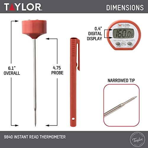 3.5 Dial Quick Read Meat Thermometer for Cooking - NSF Approved