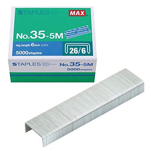 Max 35-5M Standard Staples for USA; Leg Length 6mm (1/4); 100