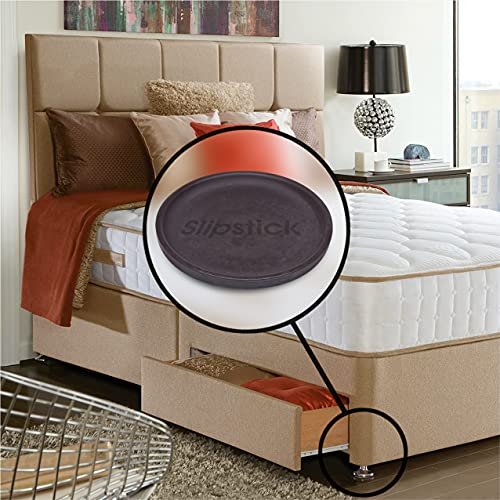 Slipstick Universal Non Slip Rubber Protector Pads (Set of 4) 3 Inch Round  Gripper Pads to Prevent Sliding and Protect Hard Surfaces, Brown, CB755