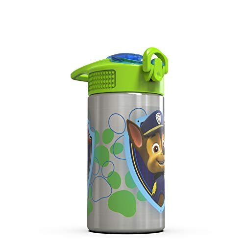 Zak Designs 15.5oz Stainless Steel Kids Water Bottle with Flip-up Straw  Spout - BPA Free Durable Design, Paw Patrol Boy SS