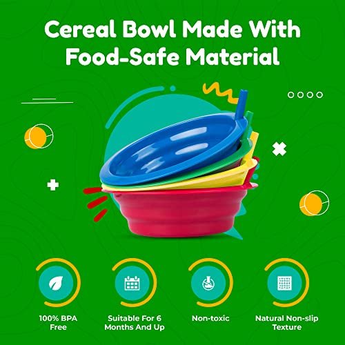 4 Cereal Bowls Kids Built In Straw BPA Free Sip-a-bowl Sippy Soup
