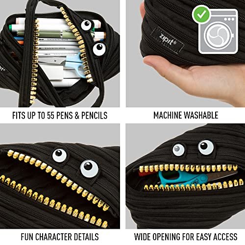 Zipit Grillz Jumbo Pencil Case - Black