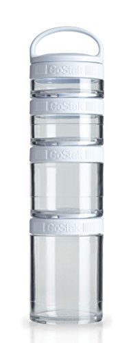 BlenderBottle GoStak Food Storage Containers for Protein Powder, Healthy  Snacks, and Portion Control, 40cc 4-Pak, White