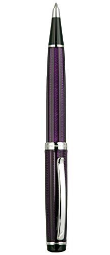 Xezo Incognito Brass Ballpoint Pen In Purple Metallic Color