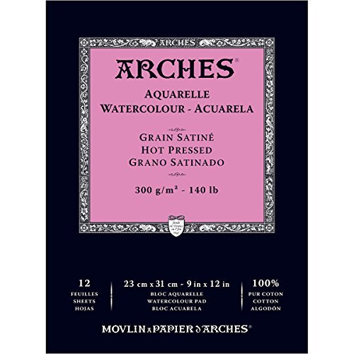 Arches Watercolor Pad 9X12-Inch Natural White 100% Cotton Paper - 12 Sheet Arches  Watercolor Paper 140 Lb Cold Press Pad - Arches Art Paper For Water -  Imported Products from USA - iBhejo