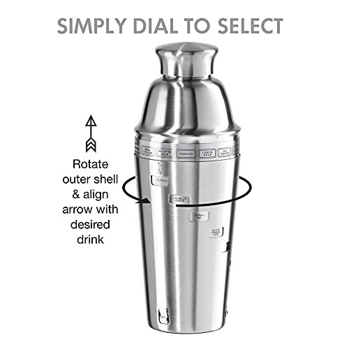 Oggi Dial-A-Drink Stainless Steel Cocktail Shaker (Gold)