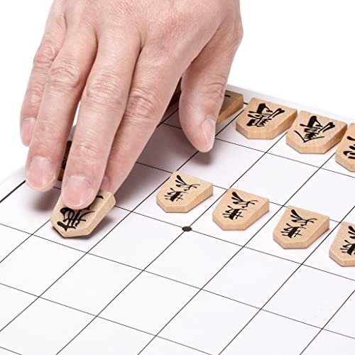 Yellow Mountain Imports Wooden Shogi Japanese Chess Game Traditional Koma  Playing Pieces with Paper Shogiban
