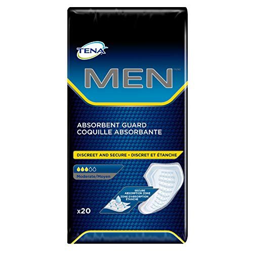 TENA Men Maximum Guard Incontinence Pad for Men, Maximum Absorbency, 20  count