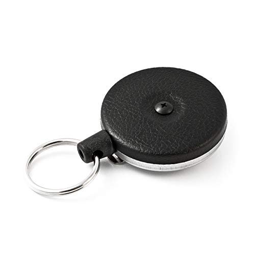 KEY-BAK Original HD Retractable Key Holder, 48 Kevlar Cord, Black Front,  Steel Belt Clip, 8 oz. Retraction, Split Ring, Black Vinyl, Model:0485-823  - Imported Products from USA - iBhejo