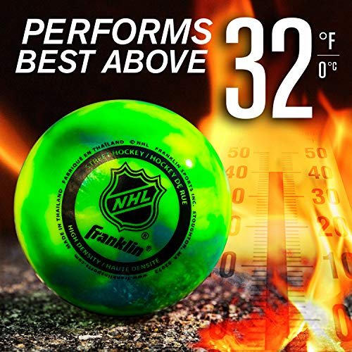 Franklin NHL® Street Hockey Balls -3 Pack Combo - High Density Ball -  Extreme Color High Density Ball - Glow In The Dark Ball - Official Sizes