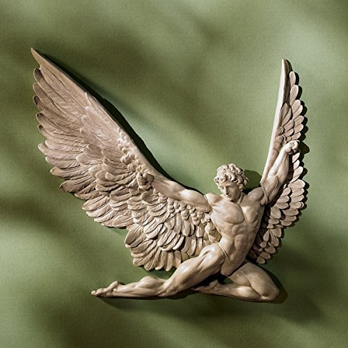 Design Toscano Icarus Winged Man Wall Sculpture, 11 Inch, Ancient Ivory