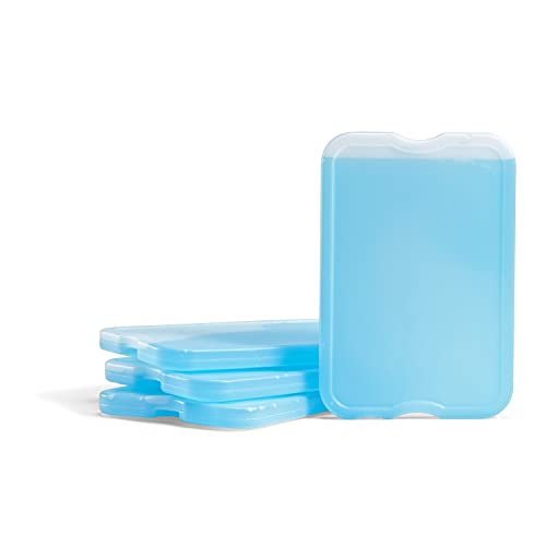 Fit & Fresh XL Cool Coolers Freezer Slim Ice Pack for Lunch Box Set of 4 Large Blue