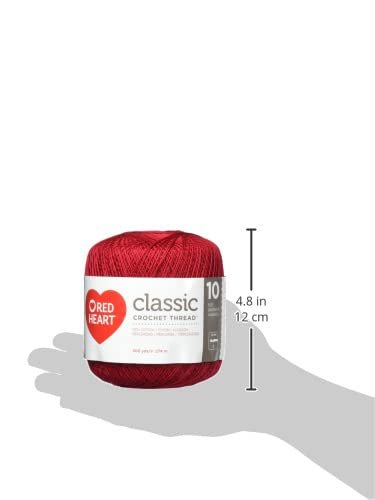 Red Heart Classic Crochet Thread, 10, Victory Red, 900 Foot