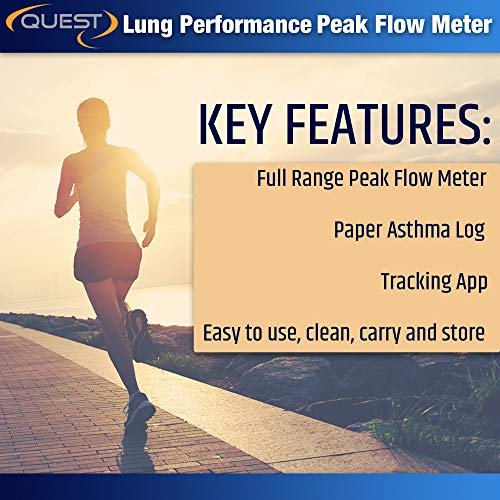 Quest AsthmaMD Lung Performance Peak Flow Meter Measures Lung