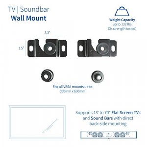 VIVO Fixed TV Mount for up to 70 inch Flat Screens, Soundbar Wall Mount Picture Hanging Style, Thin Ultra-Low Profile, MOUNT-VW00