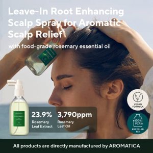 AROMATICA Rosemary Root Enhancer 3.38oz / 100ml Mother's Day Gifts, Scalp Nourishing Spray with Food-graded Rosemary Essential Oil Relieves I