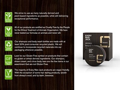 Every Man Jack Beard Balm - Subtle Sandalwood Fragrance - Moisturizes, Protects, and Strengthens Your Beard - Naturally Derived with Tea Tree Oil, Sh