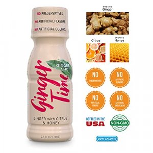 Ginger Time Ginger Shots - Ginger with Citrus & Honey | Non-GMO | No Preservatives or Artificial Flavors/Colors/Sweeteners | B Vitamins | No Need for