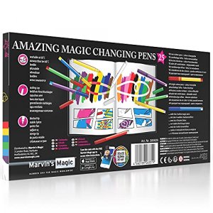  Marvin's Magic - Original x 25 Amazing Magic Pens - Color  Changing Magic Pen Art - Create 3D Lettering or Write Secret Messages -  Includes 25 Magic Pens : Toys & Games