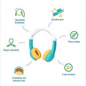 Lunii - Octave Headphones - For Kids From 3 To 8 - Foldable, Customizable,  Limited Stereo Volume - Compatible With My Fabulous Storyteller