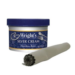 Wright's Silver Cleaner and Polish Cream - 8 Ounce with Polishing Cloth -  Ammonia-Free - Gently Clean and Remove Tarnish without Scratching -  Imported Products from USA - iBhejo