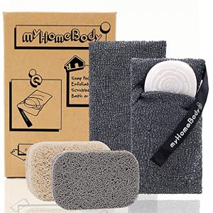 Soap Saver Pouch | Exfoliating Sponge Soap Pocket Body Exfoliator Sponges for Bath or Shower | Body Scrubber for Large Bar Soap or Leftover Soap Bits