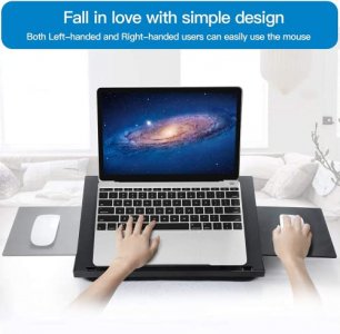 Adjustable Lap Desk - with 6 Adjustable Angles, Detachable Mouse Pad, & Dual Cushions Laptop Stand for Car Laptop Desk, Work Table, Lap Writing Board